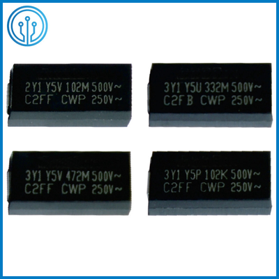 capsulagem plástica Chip Safety Capacitor 500VAC 10-4700pF Y5P Y5U Y5V de 11.4x6.0mm