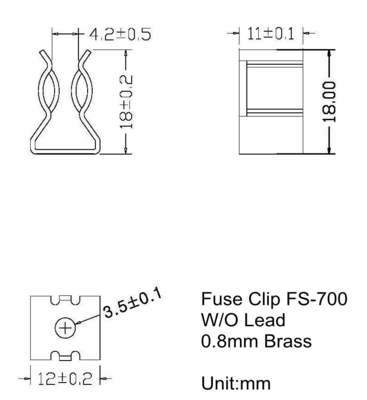 Plug In Installation AGU 5AG 10x38mm cobre revestido de níquel PCB Fuse Clip Solar PV Fuse Nano Bracket