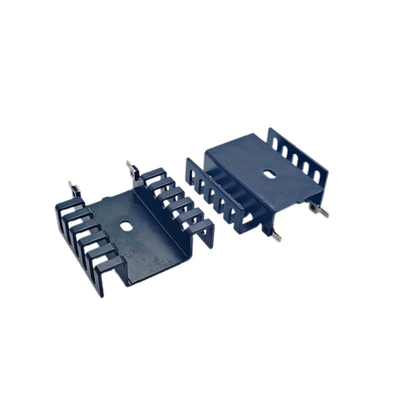 Custom Black Anodized Board Level Stamped Extrusion Alumínio Heatsink PCB1046 Para Gerenciamento Térmico de Ventiladores